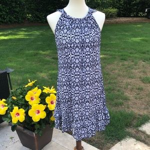 MSK Black and White Printed Dress